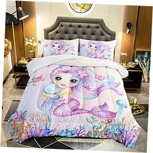 Mermaid Comforter Set Size Jellyfish Turtle Bedding Set Fish Queen Mermaid5 - Picture 1 of 7
