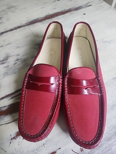 Mocassini da guida Tod’s rossi donna taglia 38 5 Made in Italy