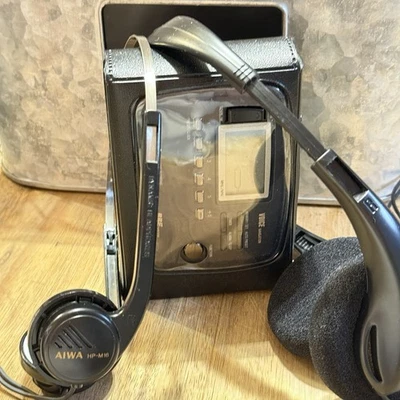 AIWA HS-JX707 Stereo Radio Cassette Recorder Player Black W/headphones - Image 1 of 4