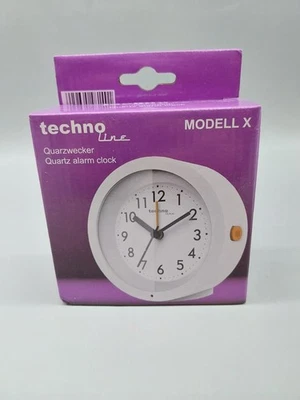 TechnoLine Modell X Quarzwecker Analog B 11,3cm H 11,3cm T 3,5cm Weiß #KT9054X - Bild 1 von 4