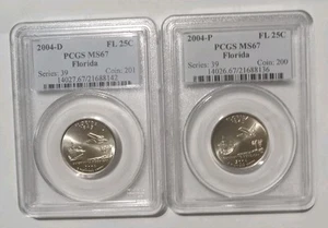 2004 P & D FLORIDA State Quarter Set PCGS MS67 - Picture 1 of 2