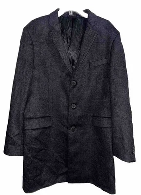 John Varvatos Hombres Newton 100% Lana 3 Botones Gris Negro Cuadros Top Sobre Abrigo 42L Foto 1 de 4