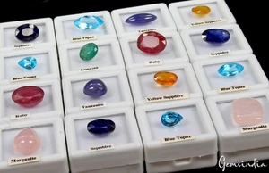 16 Pcs Estate Genuine Semi Precious Loose Mix Cut Multi Gemstones Lot Collection - Picture 1 of 10