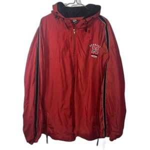 Chaqueta Universitaria Vintage Starter Nebraska Cortavientos Pista Atlética Roja Para Hombre 3X - Imagen 1 de 9