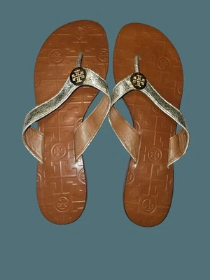 Sandalias planas de tanga Tory Burch Thora para mujer talla 9,5 M Foto 1 de 4