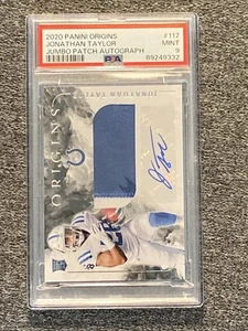 2020 Panini Origins #117 Jonathan Taylor Rookie Jumbo Patch Auto PSA 9 Colts 🔥 - Picture 1 of 3