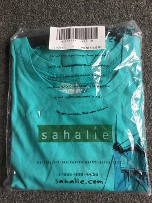 Новый SAHALIE женщин M субботний рынок коротким рукавом футболка верхний бирюзовый Золотой ворота - Изображение 1 из 2
