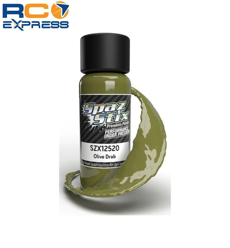 Spaz Stix Olive Drab Airbrush Ready Paint 2oz Bottle SZX12520 - Image 1 of 1