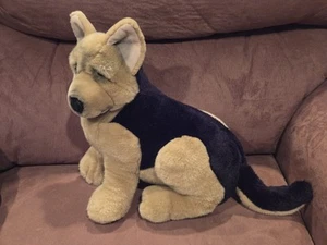 Vtg German Shepard Dog 15" Realistic Lou Rankin Plush, Stuffed Animal Dog. - Picture 1 of 8