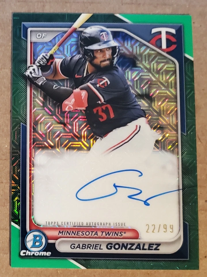 2024 Bowman Chrome Gabriel Gonzalez Green Mojo Auto /99 - Twins - Image 1 of 1