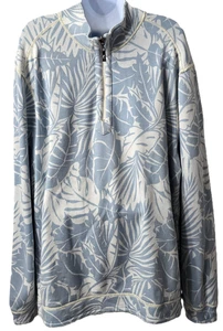 Tommy Bahama Wende-Strickpullover 2X 3X Viertelreißverschluss blau Island Palm Beach - Bild 1 von 13