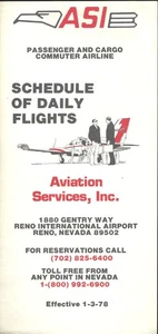 ASI Aviation Services System Fahrplan 1.3.78 - Bild 1 von 1