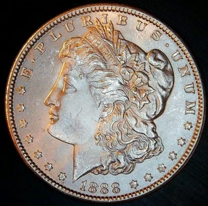 Uncirculated 1888 Silver Morgan Dollar Old US Coin Bullion Round - Picture 1 of 4