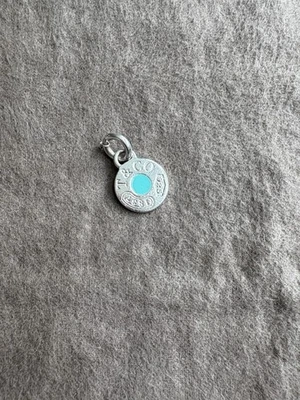 Tiffany & Co. 925 Silver 1837 Blue Enamel Round Dot Charm Pendant  - Image 1 of 3