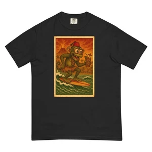 Camiseta Surfin' Monkey with Tiki Mug - De la colección Monster Surf Sesh - Imagen 1 de 20