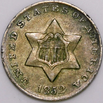1852 Three 3 Cent Silver NICE COIN i882 - Image 1 of 2