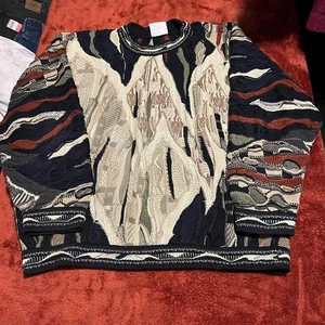 Coogi Mehrfarbiger Strickpullover Strick Gr. Large BIGGE RAP HIPHOP SWEATER y2k - Bild 1 von 7