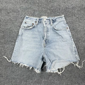 Agolde Shorts Womens 25 High Rise 90s Distressed Denim Raw Hem Organic Cotton - Picture 1 of 14
