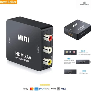 HDMI zu AV Konverter 3,5mm Cinch Kabel für Beamer, Spiele, TV - Bild 1 von 1