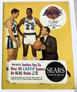 11/6/1965 LOS ANGELES LAKERS VS ST. LOUIS HAWKS PROGRAM JERRY WEST ELGIN BAYLOR - Picture 1 of 3