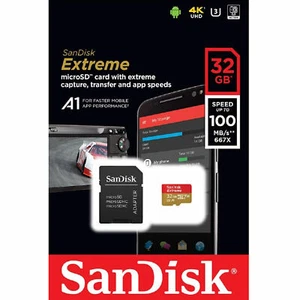 SanDisk Extreme 32GB Micro SDHC Card C10 V30 U3 A1 100MB/s SDSQXAF-032G-GN6MA - Picture 1 of 5