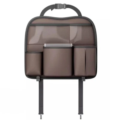 PU Leather Car Seat Back Storage Bag Organizer Multi-Pocket Phone Bottle Holder - Image 1 of 4