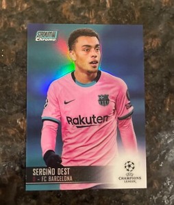 2020-21 Topps Stadium Club Chrome UCL Aqua Refractor /199 Sergino Dest #16