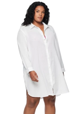 Ralph Lauren White Plus Size Maxi Beach Shirt Swim Cover Up Size 1X New - Image 1 of 4