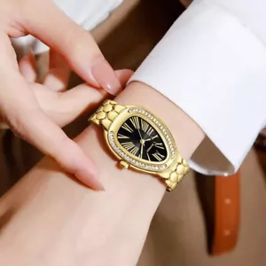 Orologio da donna in oro serpentina con diamanti tendenza quarzo orologio - Foto 1 di 8