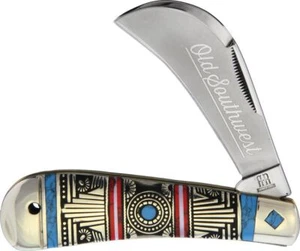 Rough Ryder Old Southwest Red/Blue Folding Stainless Hawbill Pocket Knife 1749 - Picture 1 of 1