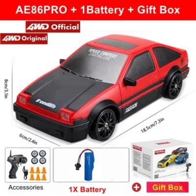 Rc Drift Car Remote Control Gtrpro Ae86pro Model 4x4 Racing Rtr Radio Truck - Image 1 of 4