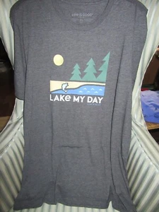 NEU MIT ETIKETT... LIFE IS GOOD COOLES HERREN-T-SHIRT S/S "LAKE MY DAY" - FISCH/SEENLANDSCHAFT (L) - Bild 1 von 4