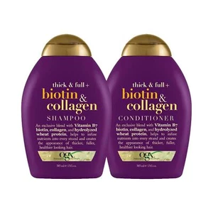 OGX Thick Full Biotin Collagen Shampoo Conditioner Shower Bath Wash Clean Care - Picture 1 of 8