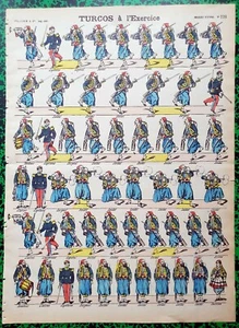  XIX ème - Algérie -Turcos à l'Exercice Superbe Planche 40x29 cm N° 228 A Voir ! - Picture 1 of 1