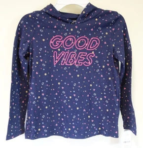 NWT Carter's Good Vibes Hooded Top Girl's Size 6/6X - Picture 1 of 3