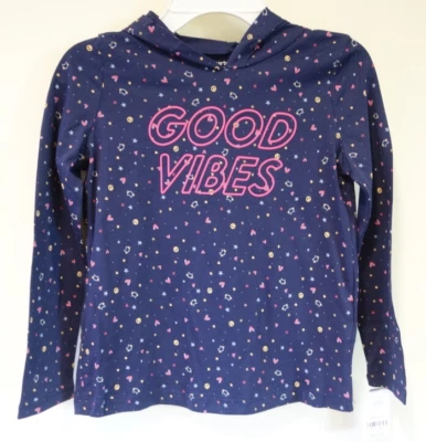 NWT Carter's Good Vibes Hooded Top Girl's Size 6/6X - Image 1 of 3