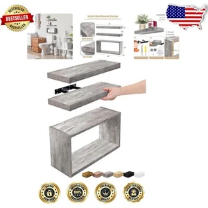 Lightweight Wall-Mounted Floating Shelves Set for Bathroom & Home Organization - Picture 1 of 8