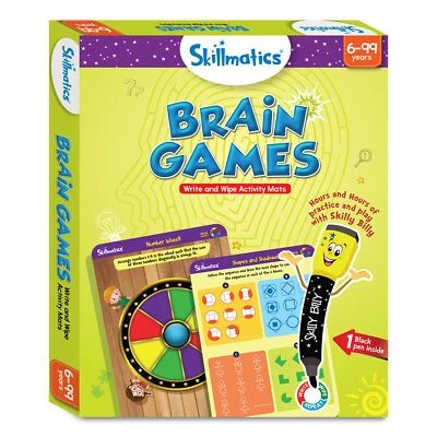 Skillmatics Brain Games Write & Wipe Activity Mats -Travel Toy, Educational Game - Image 1 of 4