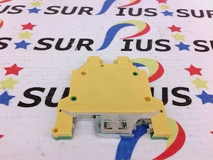 USSP Weidmuller WK4SL/U WK4SLU Terminal Block Yellow Green 6mm Wide 20-10AWG - Picture 1 of 2