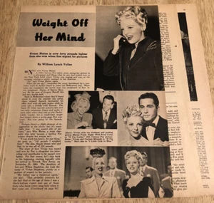 1947 VIVIAN BLAINE / TONI HOME PERMANENT - Vintage Magazin 3-seitiger Artikel & Anzeige - Bild 1 von 7