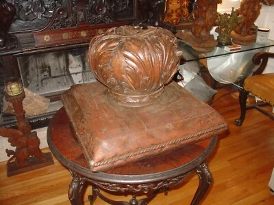 Antigua tapa de poste Newel remate de madera de finales de 1800 victoriana parte rescatada Foto 1 de 4