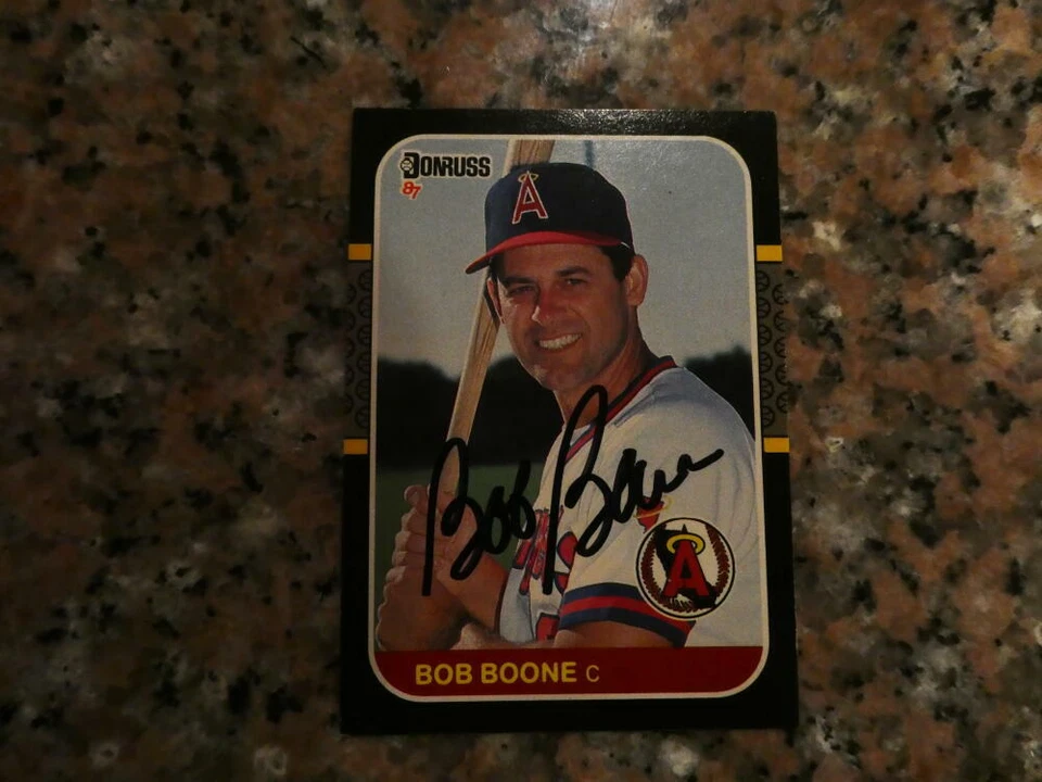 Bob Boone California Angels signed 1987 Donruss  Card Coa   - Image 1 of 1