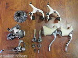 VINTAGE SHIMANO WHITE EXAGE SPORT A450 MINI GROUP GROUPPO BUILD KIT 7 GANG  - Bild 1 von 12