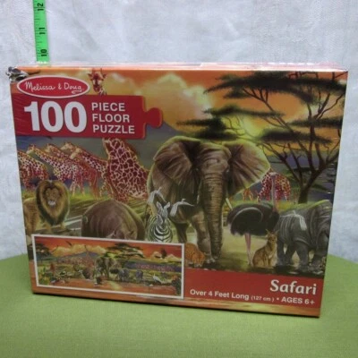 AFRICAN SAFARI kids floor puzzle Melissa & Doug elephant ostrich 4 feet long NWT - Image 1 of 2