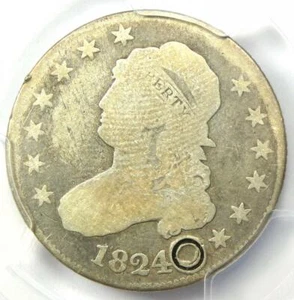 1824/2 Capped Bust Quarter 25C - Certified PCGS Good Details - Rare Date Coin! - Picture 1 of 6