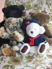 Lot de 4 gund ours en peluche Dandee Vermont Teddy Bear Co. Pickford Bears bouton en laiton