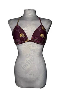 PATAGONIA BURGUNDY FLORAL STRETCH BIKINI SUN TOP SIZE S - Picture 1 of 7