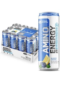 Optimum Essential AMINO ENERGY Blueberry Lemonade Electrolytes Caffeine 12 Pack - Picture 1 of 1