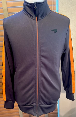 McLaren Charcoal Orange Striped Fearlessly Forward Full Zip Jacket Size S P16688 Cover