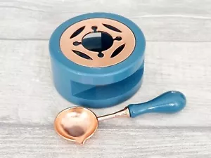 Sea blue wax melting furnace stove, rose gold spoon set, sealing beads burner - Picture 1 of 9